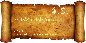 Hollós Dénes névjegykártya